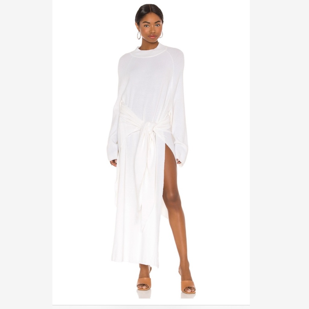 Revolve SNDYS Tied Up Knit Dress in White